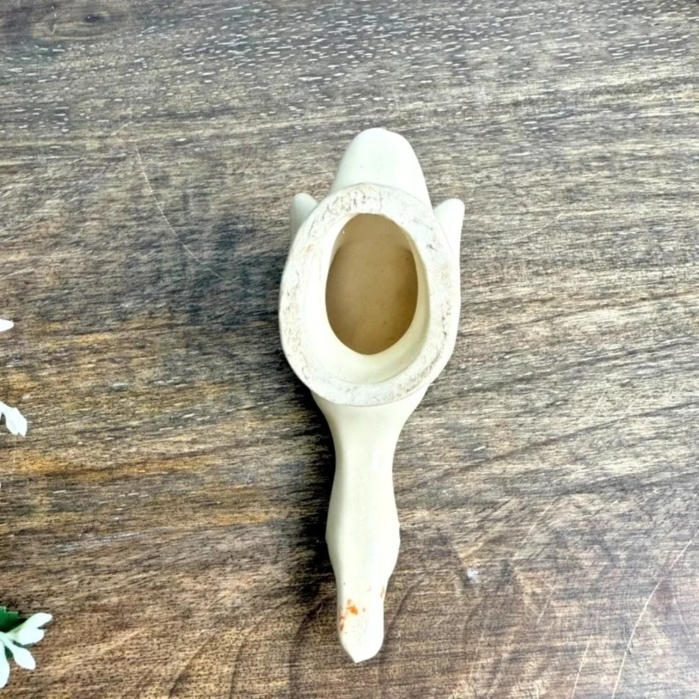 Vintage Ceramic Goose Figurine Cream Glazed Cottage Farmhouse Bird Decor 4.5